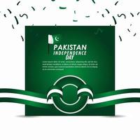 Pakistan onafhankelijkheidsdag viering vector sjabloon ontwerp illustratie