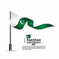 Pakistan onafhankelijkheidsdag viering vector sjabloon ontwerp illustratie