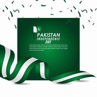 Pakistan onafhankelijkheidsdag viering vector sjabloon ontwerp illustratie