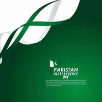 Pakistan onafhankelijkheidsdag viering vector sjabloon ontwerp illustratie