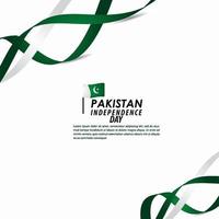 Pakistan onafhankelijkheidsdag viering vector sjabloon ontwerp illustratie