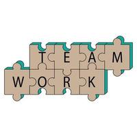 team werk concept puzzel vector