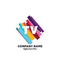 TV eerste logo met kleurrijk sjabloon vector. vector