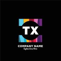 TX eerste logo met kleurrijk sjabloon vector. vector