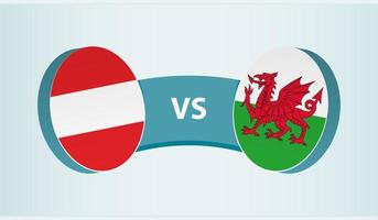 Oostenrijk versus Wales, team sport- wedstrijd concept. vector