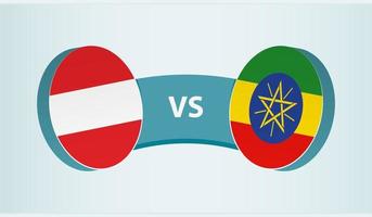 Oostenrijk versus Ethiopië, team sport- wedstrijd concept. vector
