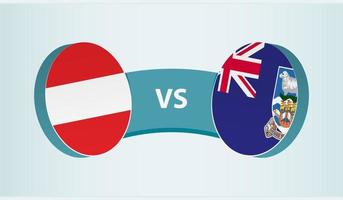 Oostenrijk versus Falkland eilanden, team sport- wedstrijd concept. vector