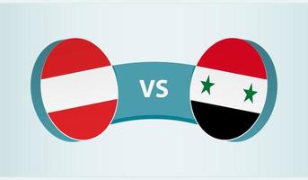 Oostenrijk versus Syrië, team sport- wedstrijd concept. vector