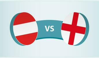Oostenrijk versus Engeland, team sport- wedstrijd concept. vector