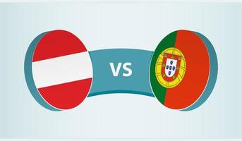 Oostenrijk versus Portugal, team sport- wedstrijd concept. vector