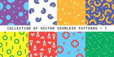 kleurrijke vector collectie naadloze patronen. heldere stijlvolle texturen