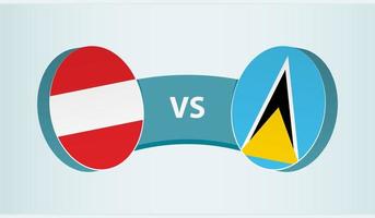 Oostenrijk versus heilige lucia, team sport- wedstrijd concept. vector