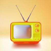 3d retro televisie plasticine tekenfilm stijl symbool van film en nieuws uitzending . vector illustratie van wijnoogst TV