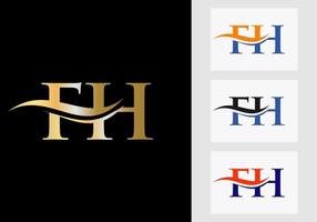 eerste monogram brief fh logo ontwerp. fh logotype sjabloon vector