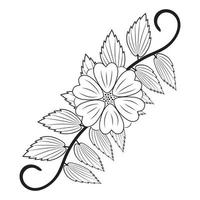 hand- getrokken tekening bloemen, botanisch bloemen tropisch takken tekening bloemen symbool, bloemen lauwerkrans, uit de vrije hand madeliefje bloem, ontwerp elementen bloemen kleur Pagina's, en bloemen vector illustratie