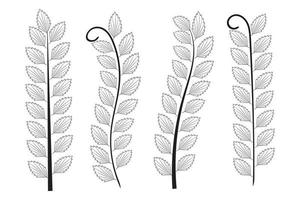 hand- getrokken tekening olijf- boom takken herfst bladeren, wijnoogst laurier krans bladeren, flora symbool decoratief stang, botanisch Afdeling en bladeren, ontwerp element Woud en plant, vector illustratie