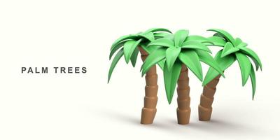 3d realistisch boom palm bomen Aan een beige achtergrond. vector illustratie.