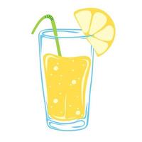 glas van limonade met citroen plak vector
