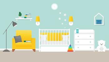 gezellig kinderdagverblijf, babykamer, vlakke stijl vectorillustratie vector