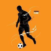 voetbal voetbal vlam silhouet vector