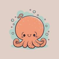 vector schattig Octopus tekenfilm mascotte