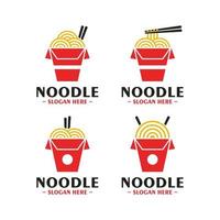 Aziatisch voedsel doos noodle logo ontwerp verzameling vector