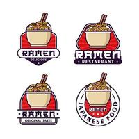 ramen noodle restaurant ontwerp logo verzameling vector