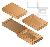 doos verpakking gestanst sjabloonontwerp. 3D-model vector