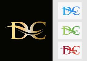 brief dc logo ontwerp. dc logotype sjabloon vector
