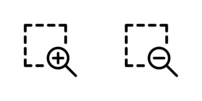 doos zoom in, toenemen en doos zoom uit, verminderen pictogrammen in lijn stijl ontwerp geïsoleerd Aan wit achtergrond. bewerkbare hartinfarct. vector