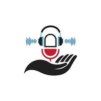 podcast logo afbeeldingen illustratie ontwerp vector