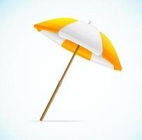 realistisch gedetailleerd 3d geel zon paraplu. vector