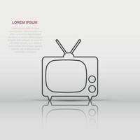 vector TV icoon in vlak stijl. televisie teken illustratie pictogram. TV bedrijf concept.