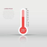 vector thermometer icoon in vlak stijl. doel teken illustratie pictogram. thermometer bedrijf concept.