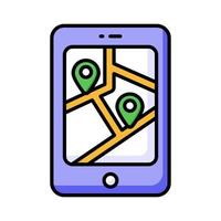 mobiel navigatie vector ontwerp in modern stijl, gemakkelijk naar gebruik icoon