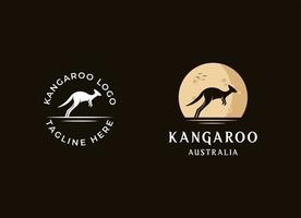 kangoeroe logo vector ontwerp. Australisch dier kangoeroe.