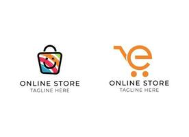 online winkel vector logo voor bedrijf.