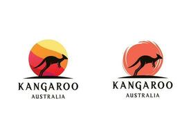 kangoeroe logo vector ontwerp. Australisch dier kangoeroe.