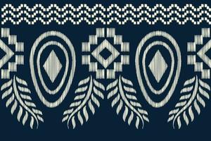 etnisch ikat kleding stof patroon meetkundig stijl.afrikaans ikat borduurwerk etnisch oosters patroon marine blauw achtergrond. abstract, vector, illustratie.voor textuur, kleding, sjaal, decoratie, tapijt. vector