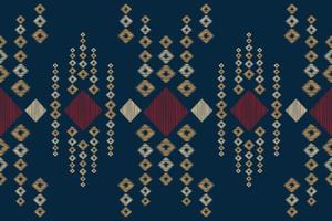 etnisch ikat kleding stof patroon meetkundig stijl.afrikaans ikat borduurwerk etnisch oosters patroon marine blauw achtergrond. abstract, vector, illustratie.voor textuur, kleding, sjaal, decoratie, tapijt. vector