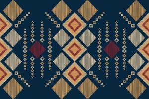 etnisch ikat kleding stof patroon meetkundig stijl.afrikaans ikat borduurwerk etnisch oosters patroon marine blauw achtergrond. abstract, vector, illustratie.voor textuur, kleding, sjaal, decoratie, tapijt. vector