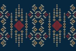 etnisch ikat kleding stof patroon meetkundig stijl.afrikaans ikat borduurwerk etnisch oosters patroon marine blauw achtergrond. abstract, vector, illustratie.voor textuur, kleding, sjaal, decoratie, tapijt. vector