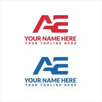 ae brief logo of ae tekst logo en ae woord logo ontwerp. vector