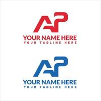 ap brief logo of ap tekst logo en ap woord logo ontwerp. vector