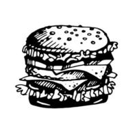 hamburger. straat voedsel. vector clip art