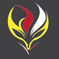 gemakkelijk mutant logo ontwerp rood geel en wit combinatie kleur vector