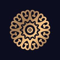 luxe goud kleur ronde kant mandala ontwerp achtergrond vector