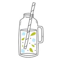 smoothies in een fles. tekening stijl. vector illustratie. hand- getrokken fles met smoothie, limonade, cocktail. ontgiften smoothie.