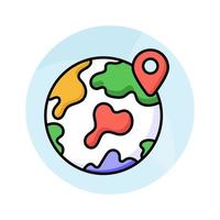 wereldbol met kaart pin tonen concept vector van geolocatie in modern stijl