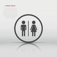 vector wc, toilet icoon in vlak stijl. mannen en Dames toilet teken illustratie pictogram. wc bedrijf concept.